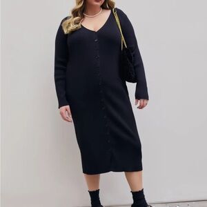 Longsleeve button down sweater dress